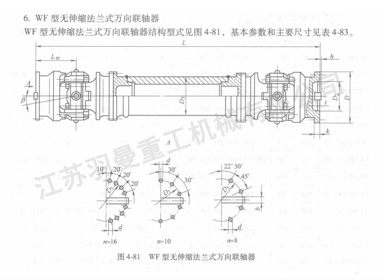 WF型無(wú)伸縮法蘭式萬(wàn)向聯(lián)軸器