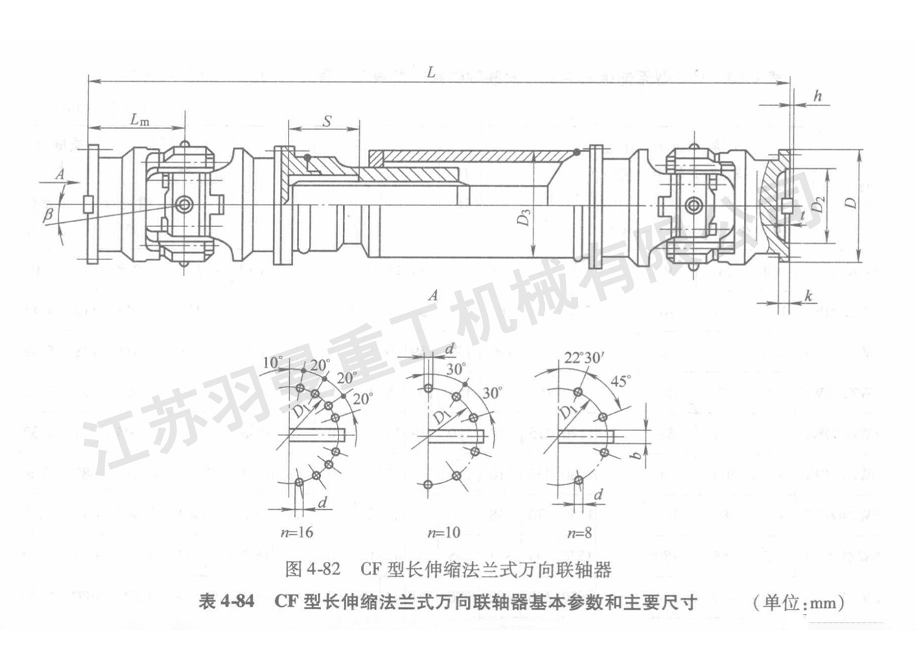 CF型長(zhǎng)伸縮法蘭式萬(wàn)向聯(lián)軸器